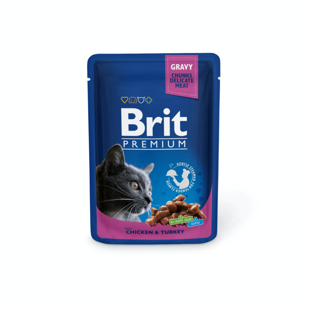 Brit Premium Chicken & Turkey märgtoit kassidele 100g pakend