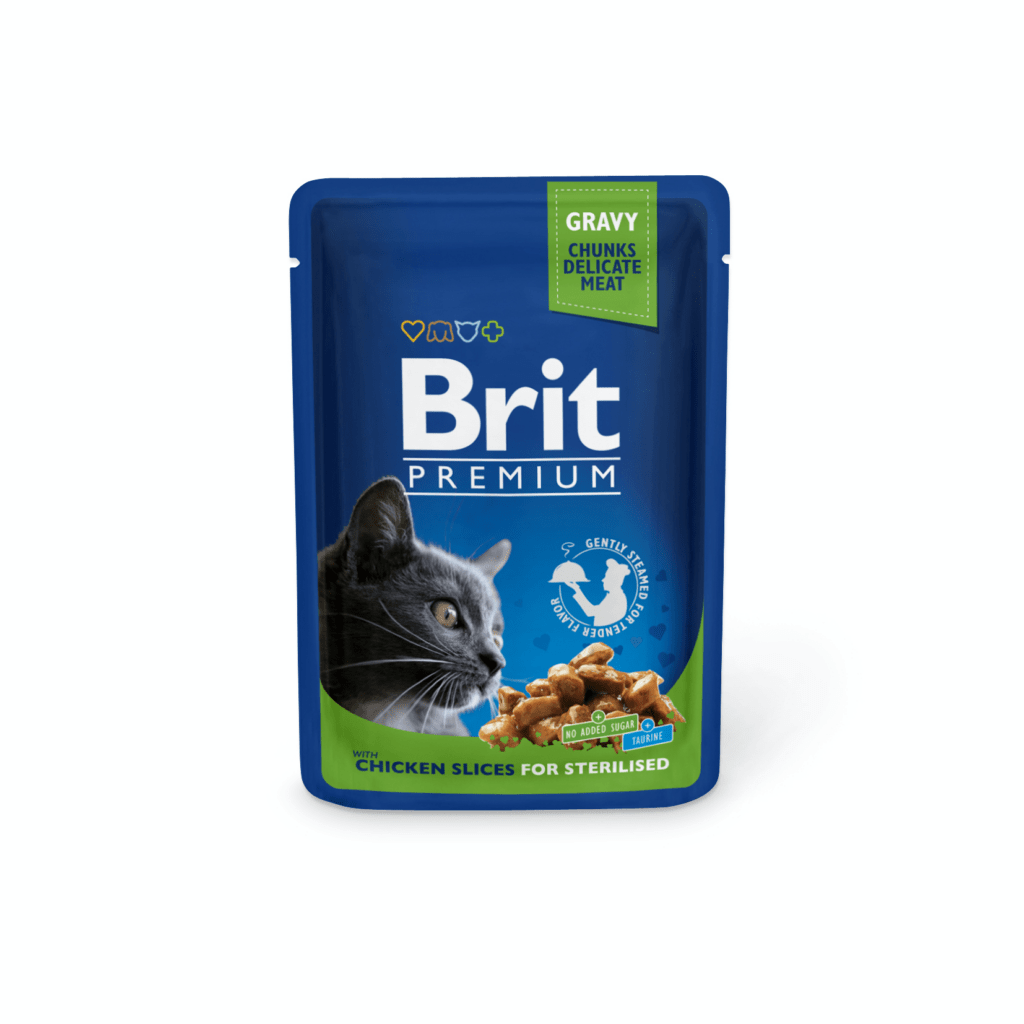 Brit Premium Chicken Slices for Sterilised märgtoit steriliseeritud kassidele 100g pakend