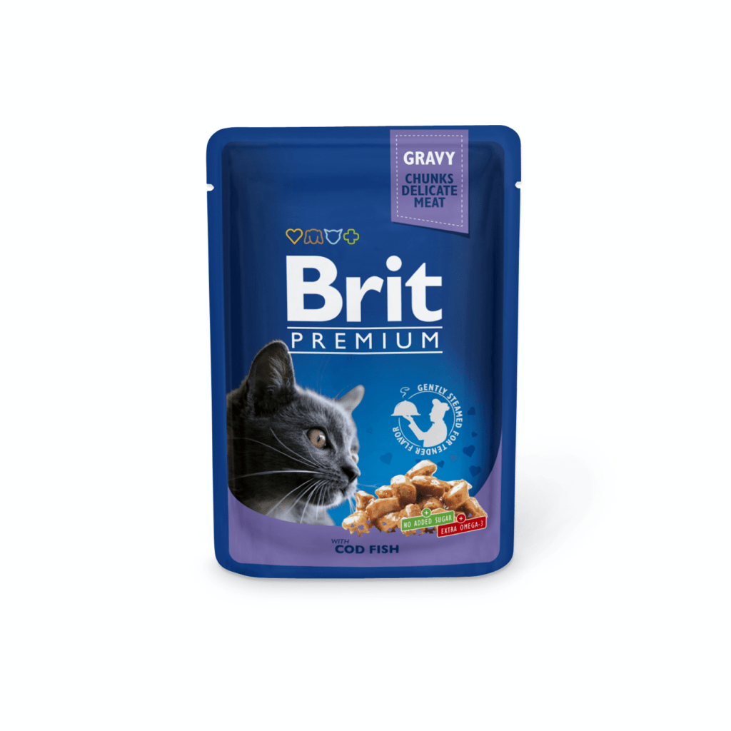 Brit Premium Cod Fish märgtoit kassidele 100g pakend
