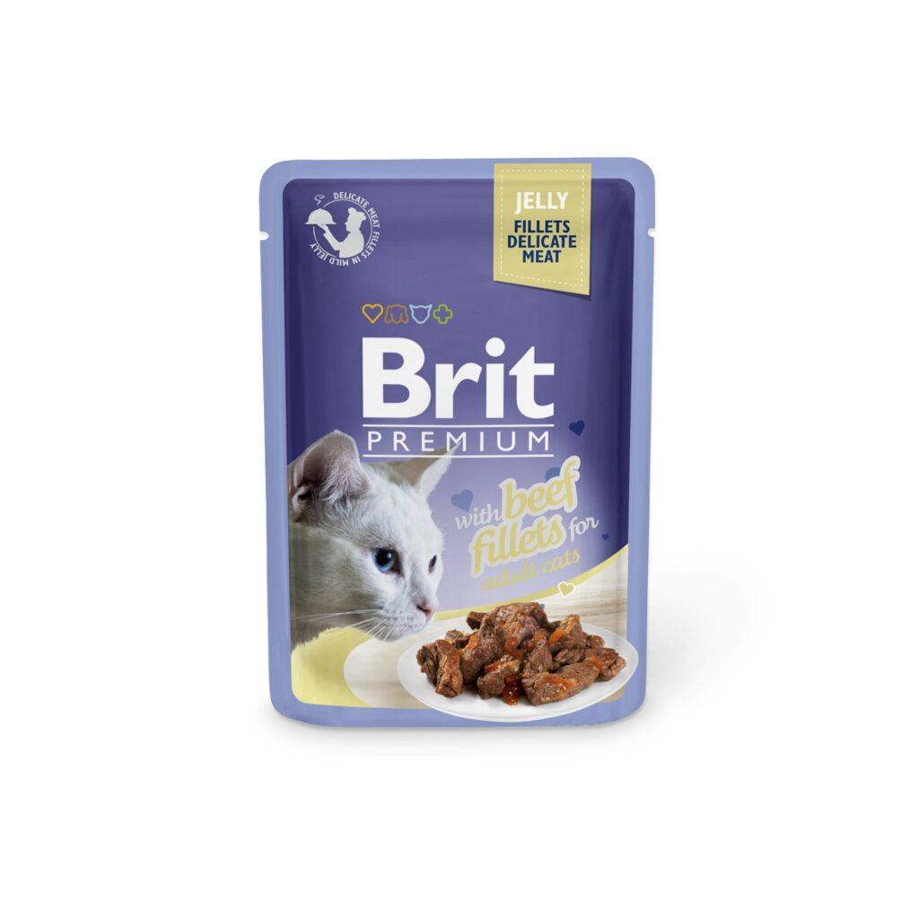 Brit Premium Cat Delicate Fillets in Jelly with Beef märgtoit kassidele 85g pakend