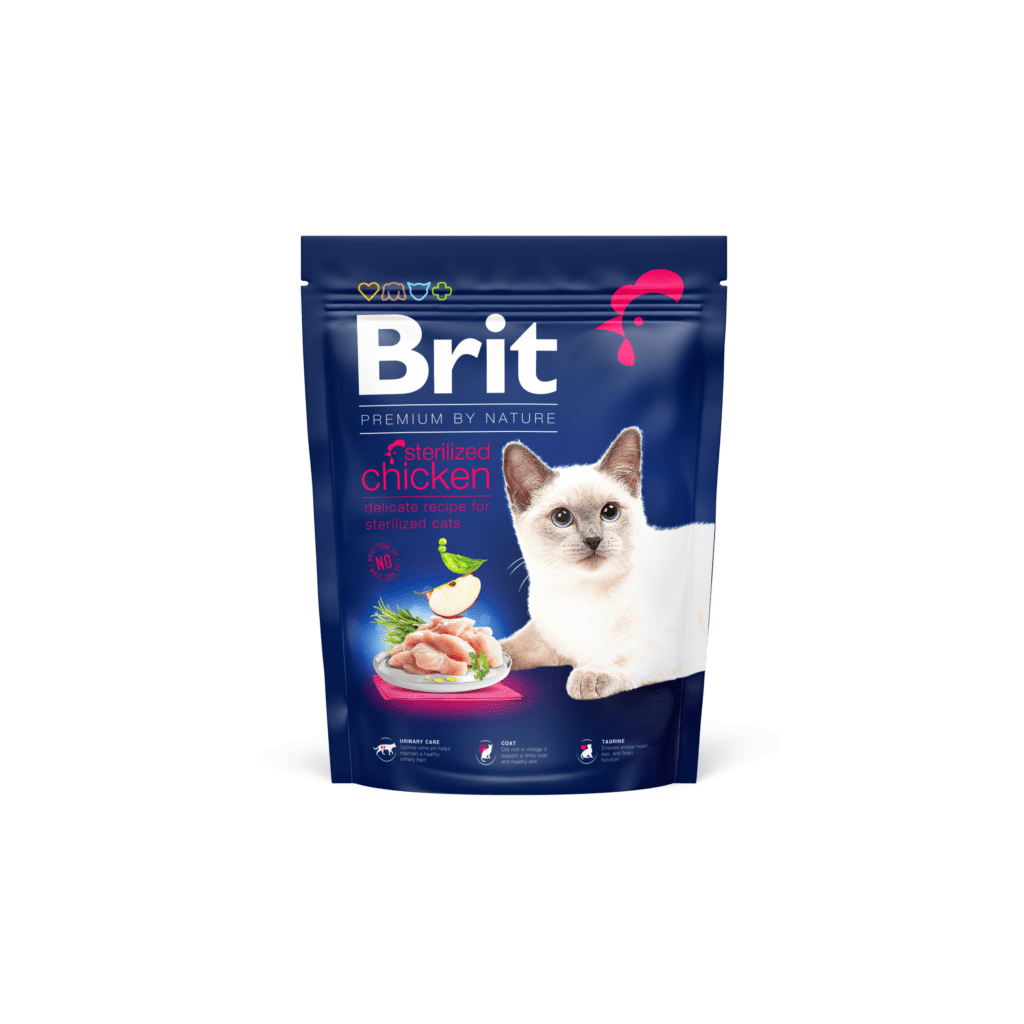 Brit Premium täissööt kanaga steriliseeritud kassidele, 0,3 kg
