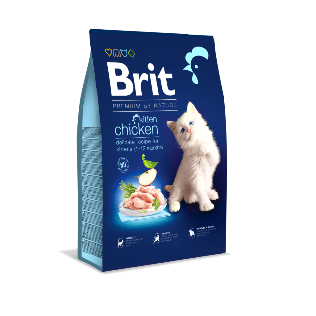 Brit Premium täissööt kanaga kassipoegadele, 8 kg