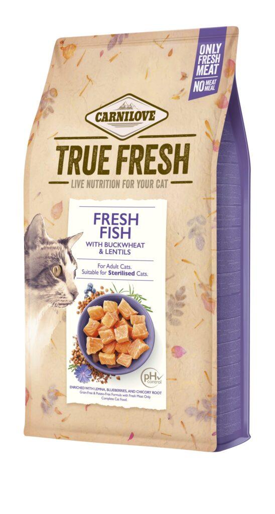 Carnilove True Fresh kalaga teravilja- ja kartulivaba täissööt täiskasvanud ja steriliseeritud kassidele, 1,8 kg