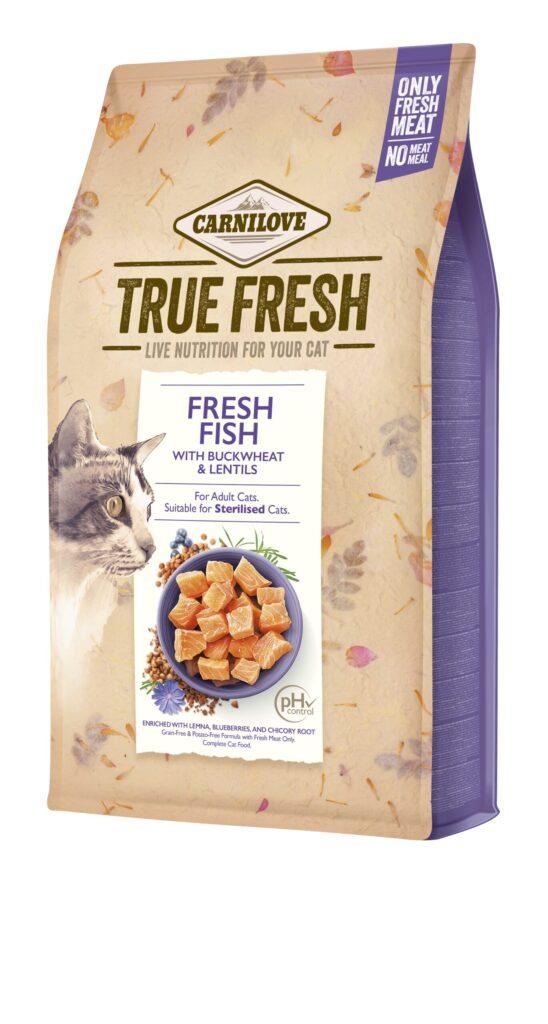 Carnilove True Fresh kalaga teravilja- ja kartulivaba täissööt täiskasvanud ja steriliseeritud kassidele, 4,8 kg