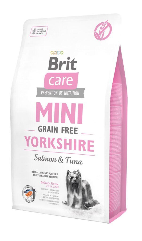 Brit Care Mini teraviljavaba täisväärtuslik toit Yorkshire terjeritele lõhe ja tuunikalaga, 2 kg