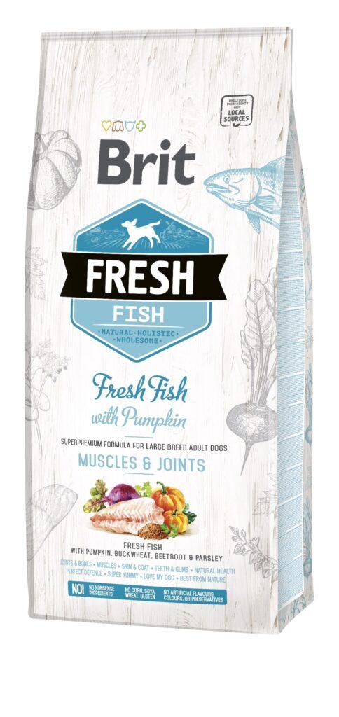 Brit Fresh täistoit värske kala ja kõrvitsaga suurt kasvu täiskasvanud koertele, 12 kg