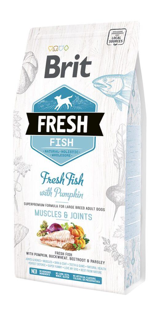 Brit Fresh täistoit värske kala ja kõrvitsaga suurt kasvu täiskasvanud koertele, 2,5 kg