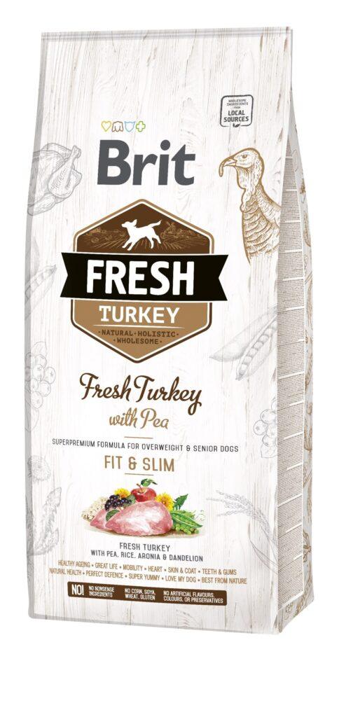 Brit Fresh täistoit värske kalkuniga täiskasvanud ülekaalulistele ja vanadele koertele, 12 kg