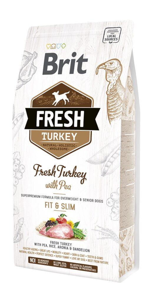 Brit Fresh täistoit värske kalkuniga täiskasvanud ülekaalulistele ja vanadele koertele, 2,5 kg