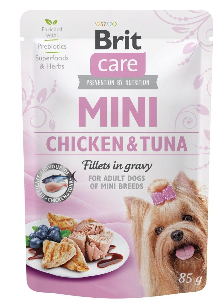 Brit Care superpremium-täissööt kana- ja tuunikalafileega minitõugu täiskasvanud koertele, 0,085 kg