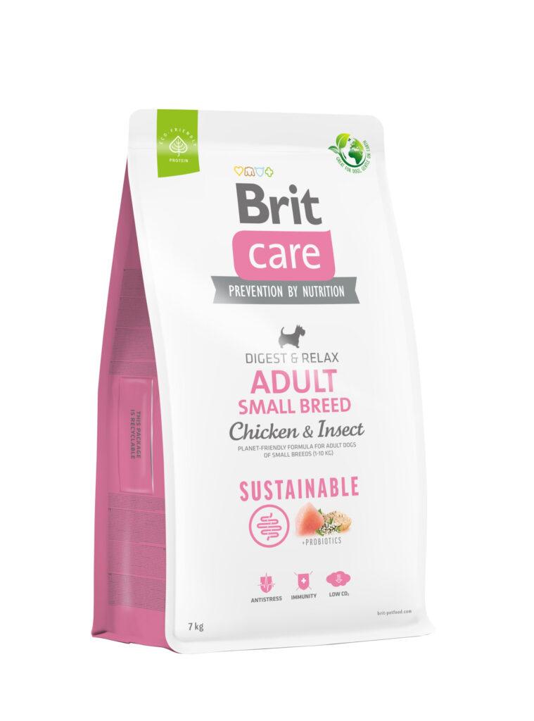 Brit Care Keskkonnasõbralik täissööt täiskasvanud väikest tõugu koertele kana ja putukatega, 7 kg