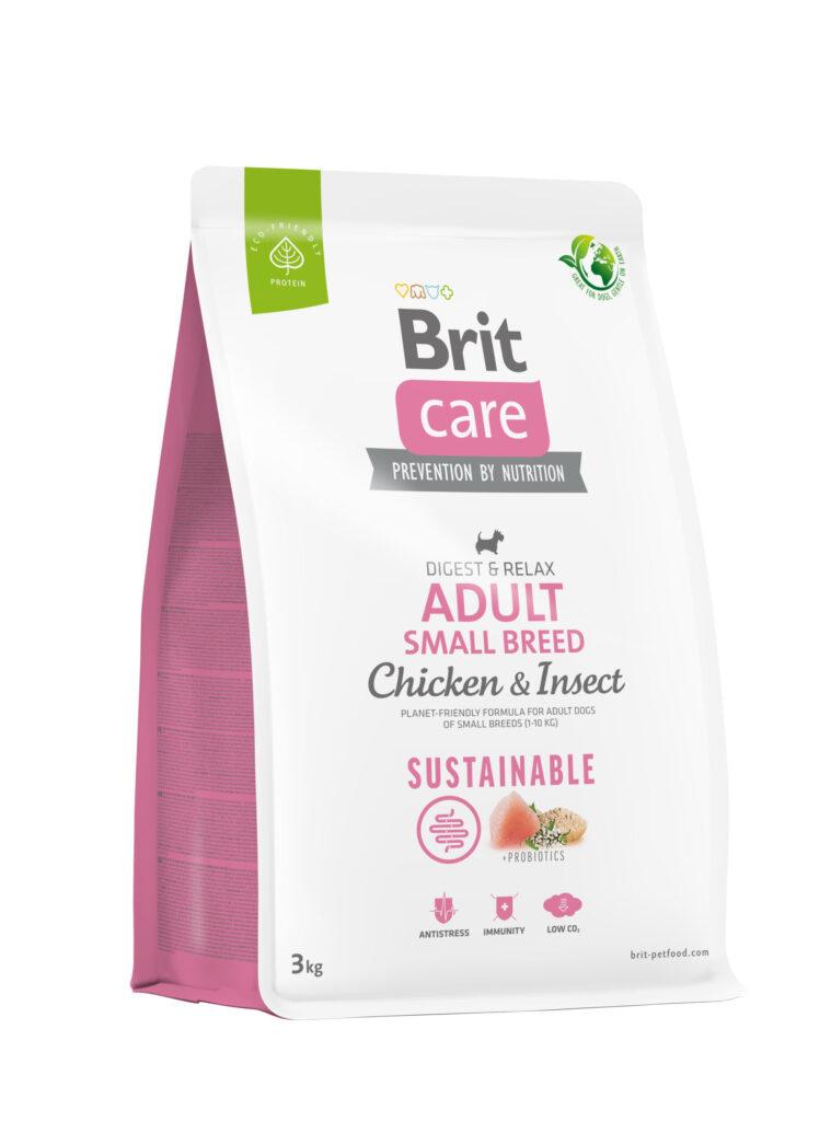 Brit Care Keskkonnasõbralik täissööt täiskasvanud väikest tõugu koertele kana ja putukatega, 3 kg