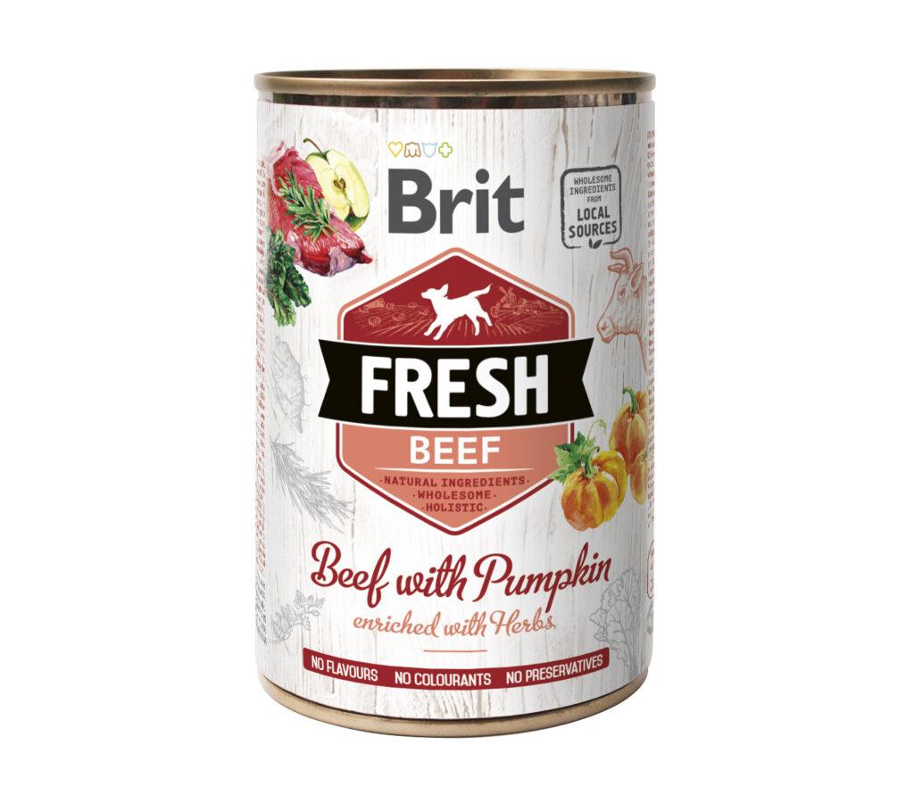 Brit Fresh konserv koertele veiseliha ja kõrvitsaga. pakend