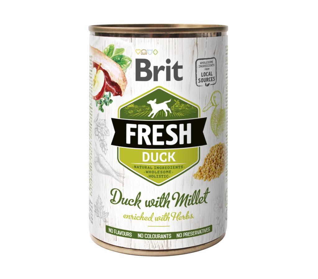 Brit Fresh konserv koertele pardiliha ja hirsiga. pakend