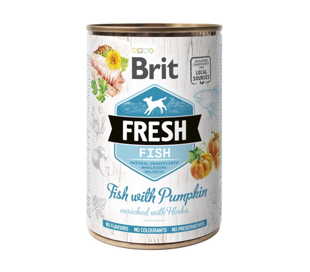Brit Fresh konserv koertele kala ja kõrvitsaga. pakend