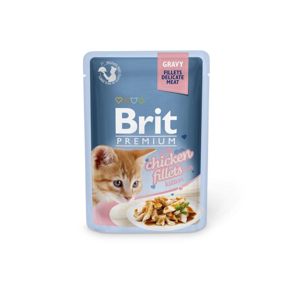 Brit Premium Chicken Fillets in Gravy märgtoit kassipoegadele 85g 0,085 kg pakend