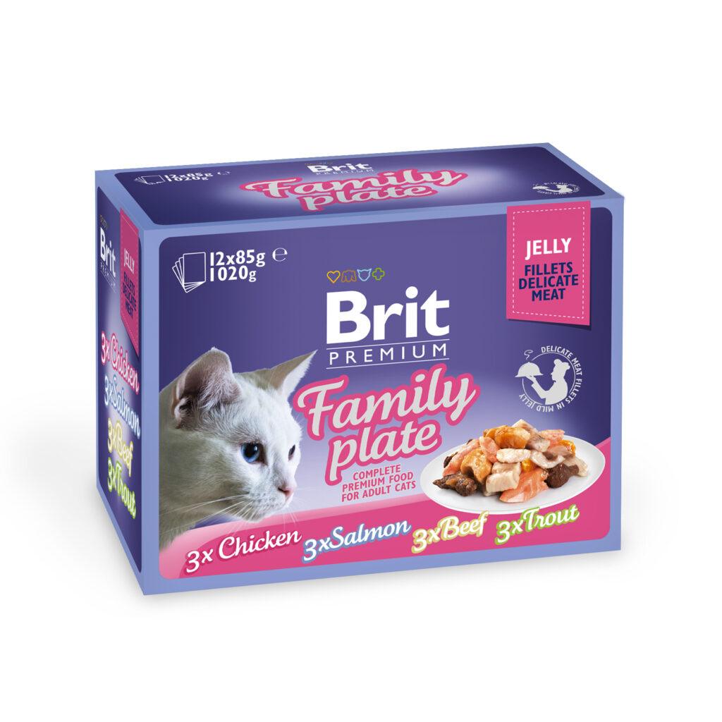 Brit Premium Delicate Jelly Family multipakk märgtoit kassidele 12x85g 1,02 kg pakend