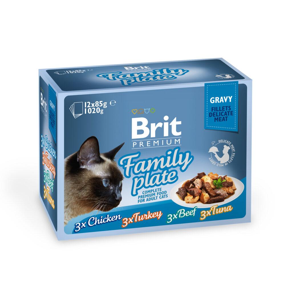 Brit Premium Delicate Gravy Family multipakk märgtoit kassidele 12x85g 1,02 kg pakend