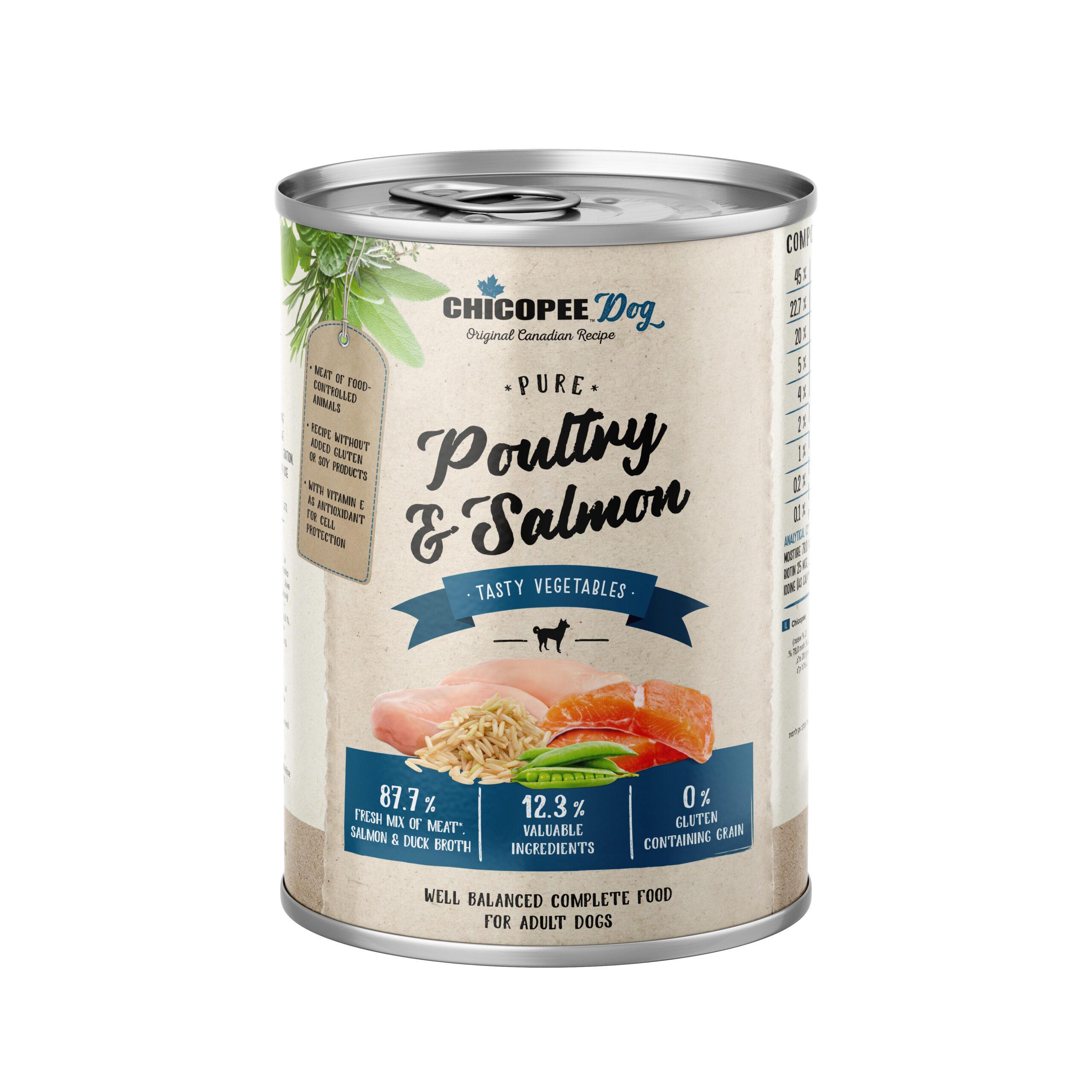 4015598018982.jpg Chicopee Pure Poultry & Salmon konserv koertele 400g - Image 1