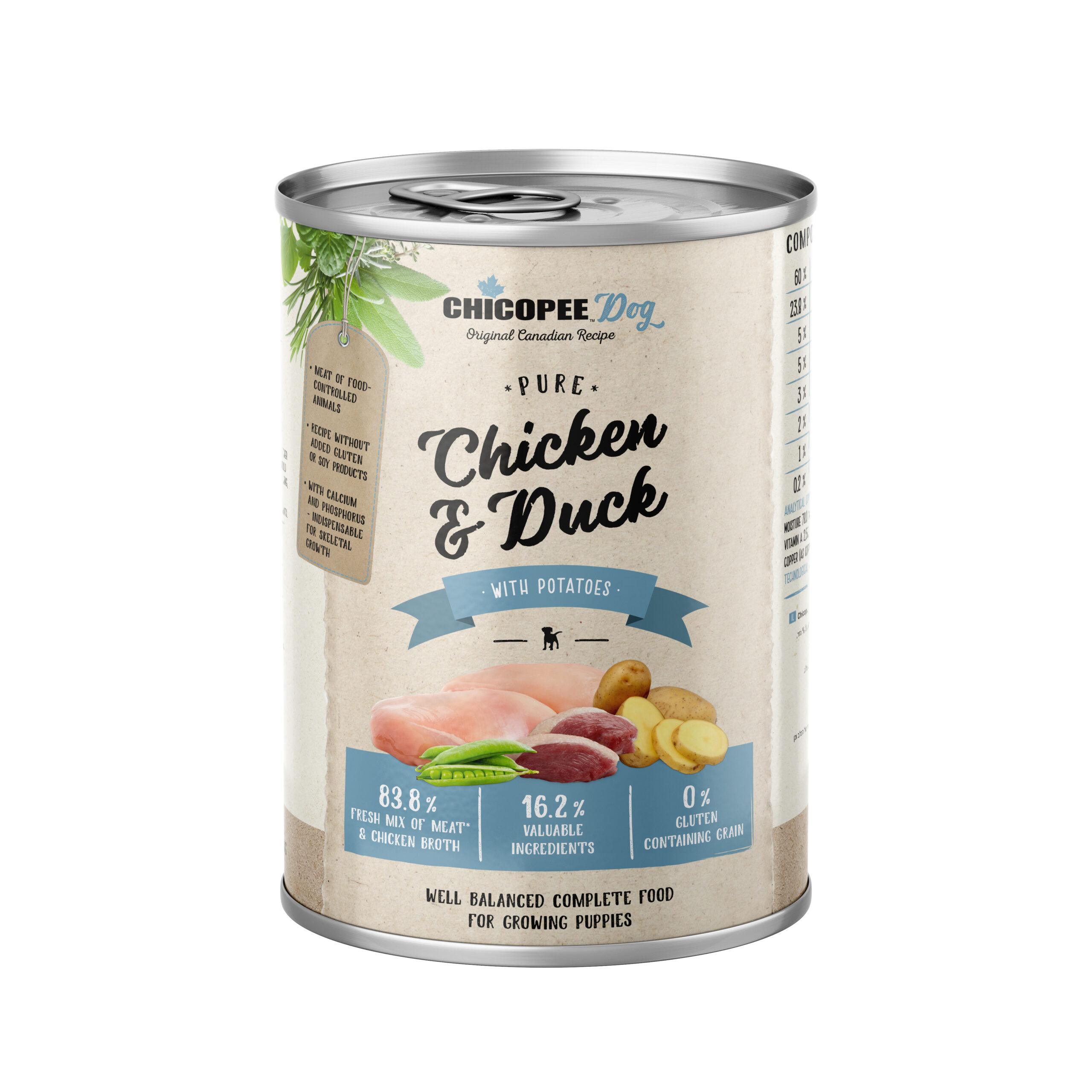 4015598019040.jpg Chicopee Junior Pure Chicken & Duck konserv kutsikatele 400g - Image 1