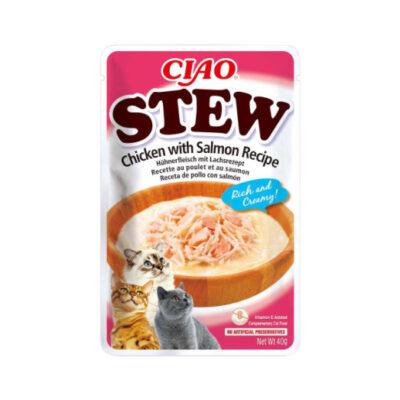 Ciao Stew Chicken Salmon märgtoit kassidele 40g