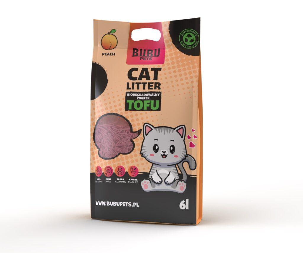 Bubu Pets virsiku lõhnaga tofu kassiliiv 2,5 kg / 6L pakend