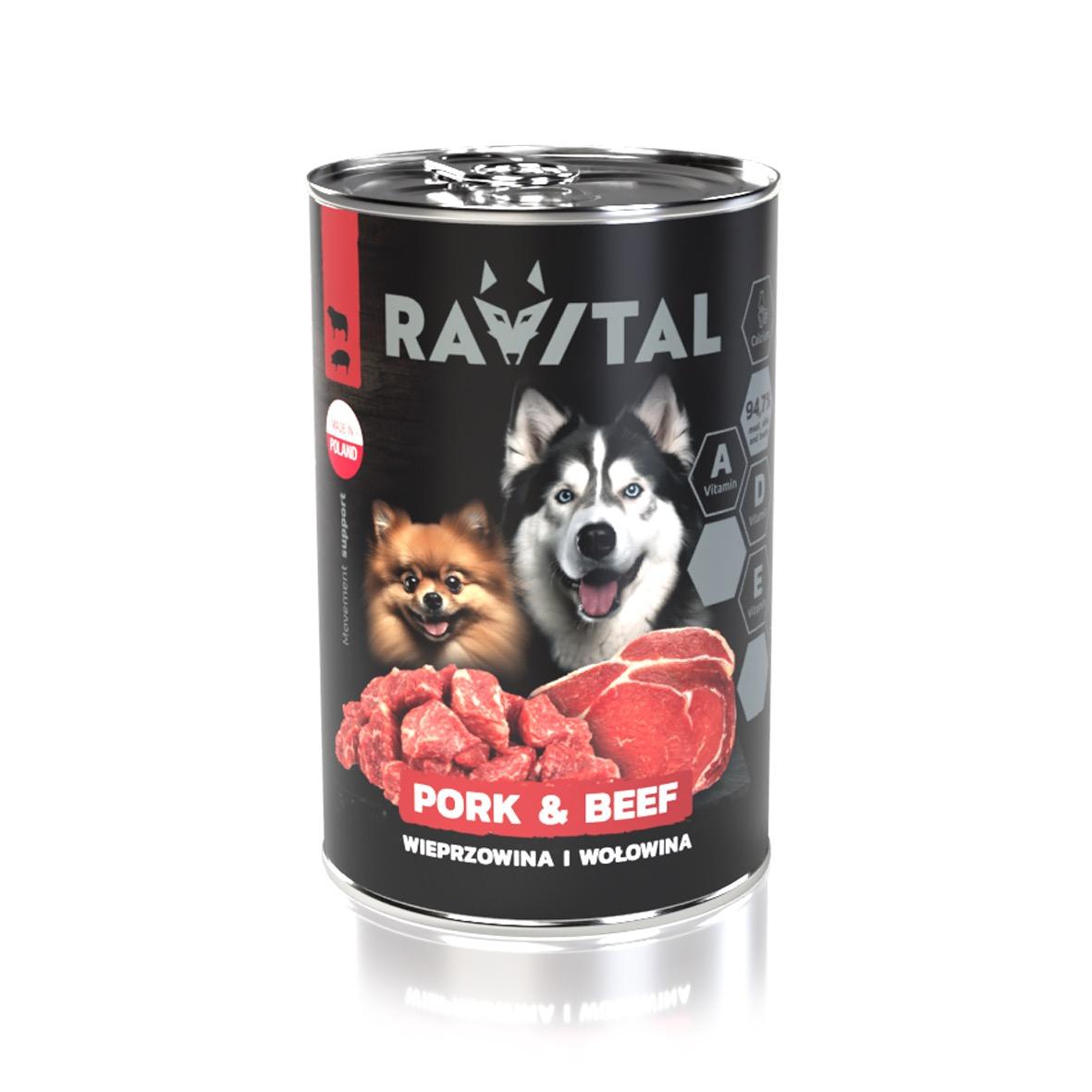 5905910454415.jpg Ravital Pork & Beef konserv koerale 400g - Image 1