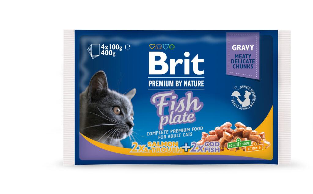 Brit Premium Fish Plate multipakk märgtoit kassidele 4x100g pakend