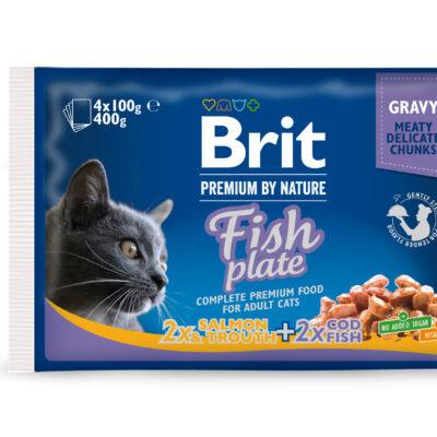 Brit Premium Fish Plate multipakk märgtoit kassidele 4x100g