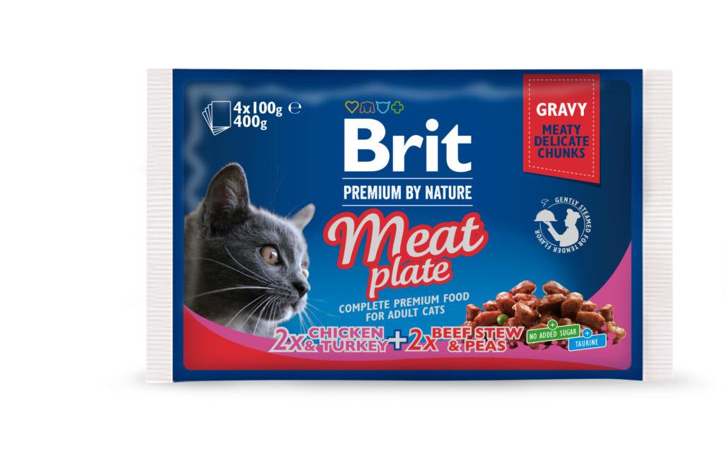 Brit Premium Meat Plate multipakk märgtoit kassidele 4x100g pakend