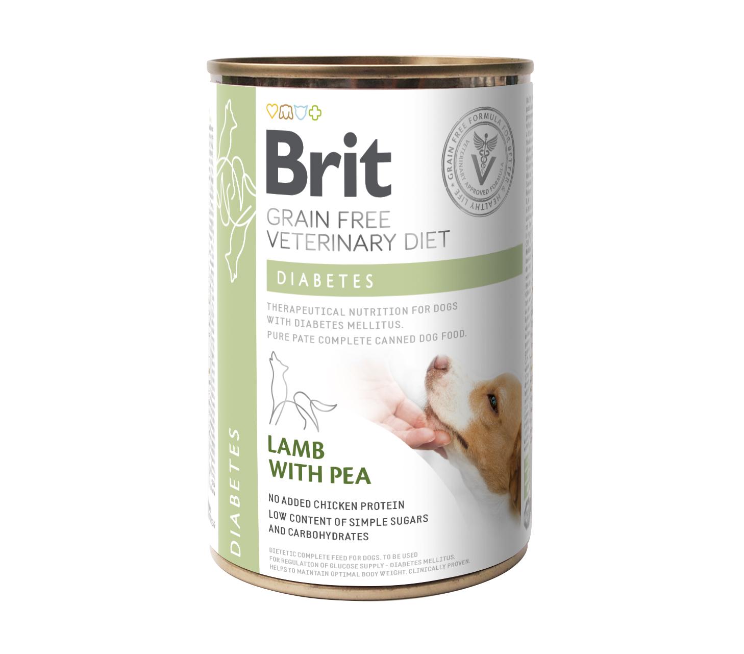 8595602535910.jpg Brit Veterinary Diet Diabetes konserv koertele 400g - Image 1