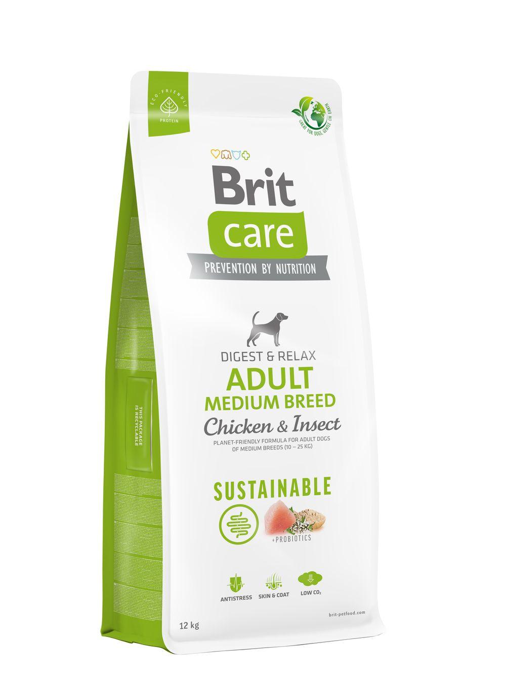 8595602558681.jpg Brit Care Sustainable Adult Medium Breed Chicken & Insect koeratoit 12kg - Image 1