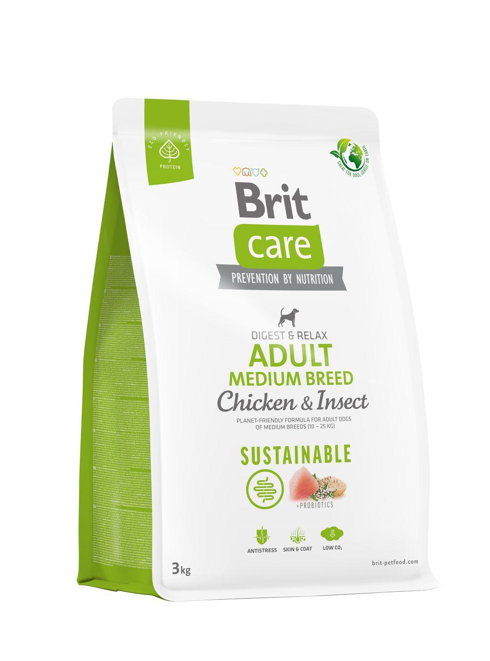 8595602558698.jpg Brit Care Sustainable Adult Medium Breed Chicken & Insect koeratoit 3kg - Image 1