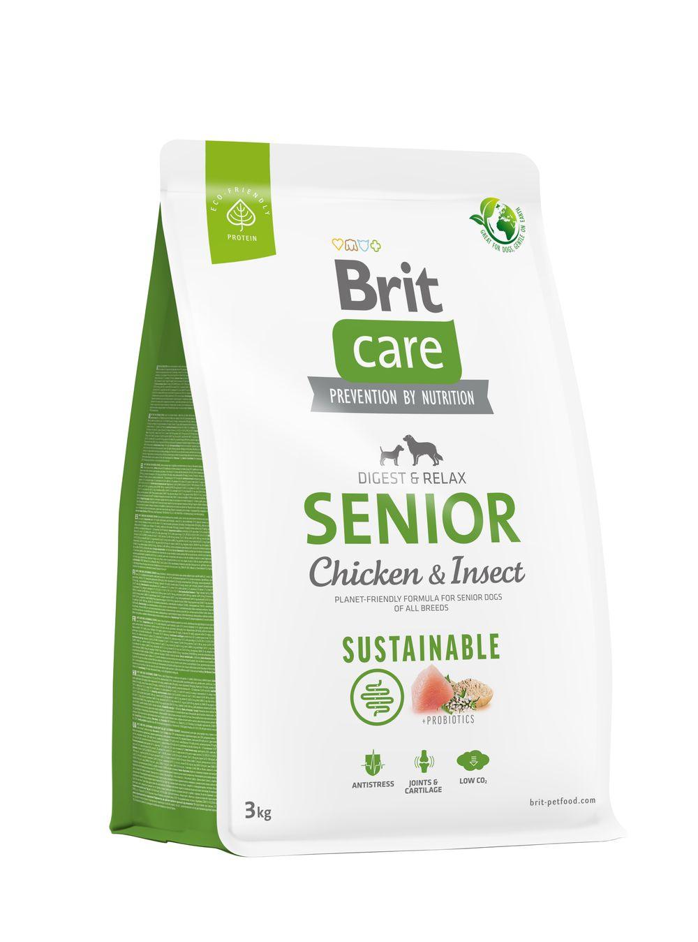8595602558780.jpg Brit Care Sustainable Senior Chicken & Insect koeratoit 3kg - Image 1