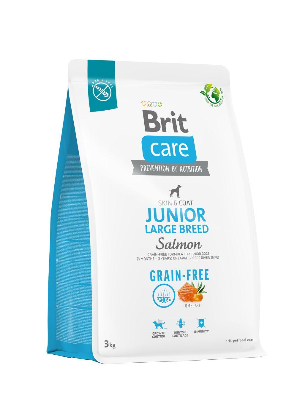 8595602558872.jpg Brit Care Grain-Free Junior Large Breed Salmon koeratoit 3kg - Image 1