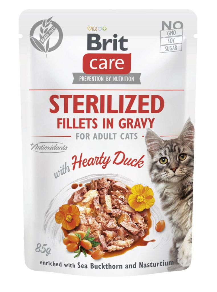 Brit Care Fillets in Gravy Hearty Duck märgtoit steriliseeritud kassidele 85 g