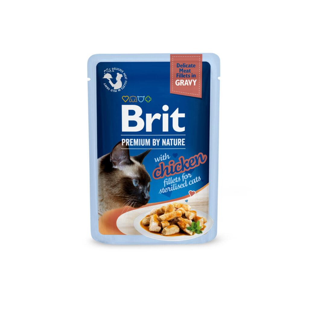 Brit Premium Delicate Chicken Fillets in Gravy märgtoit steriliseeritud kassidele 85g pakend