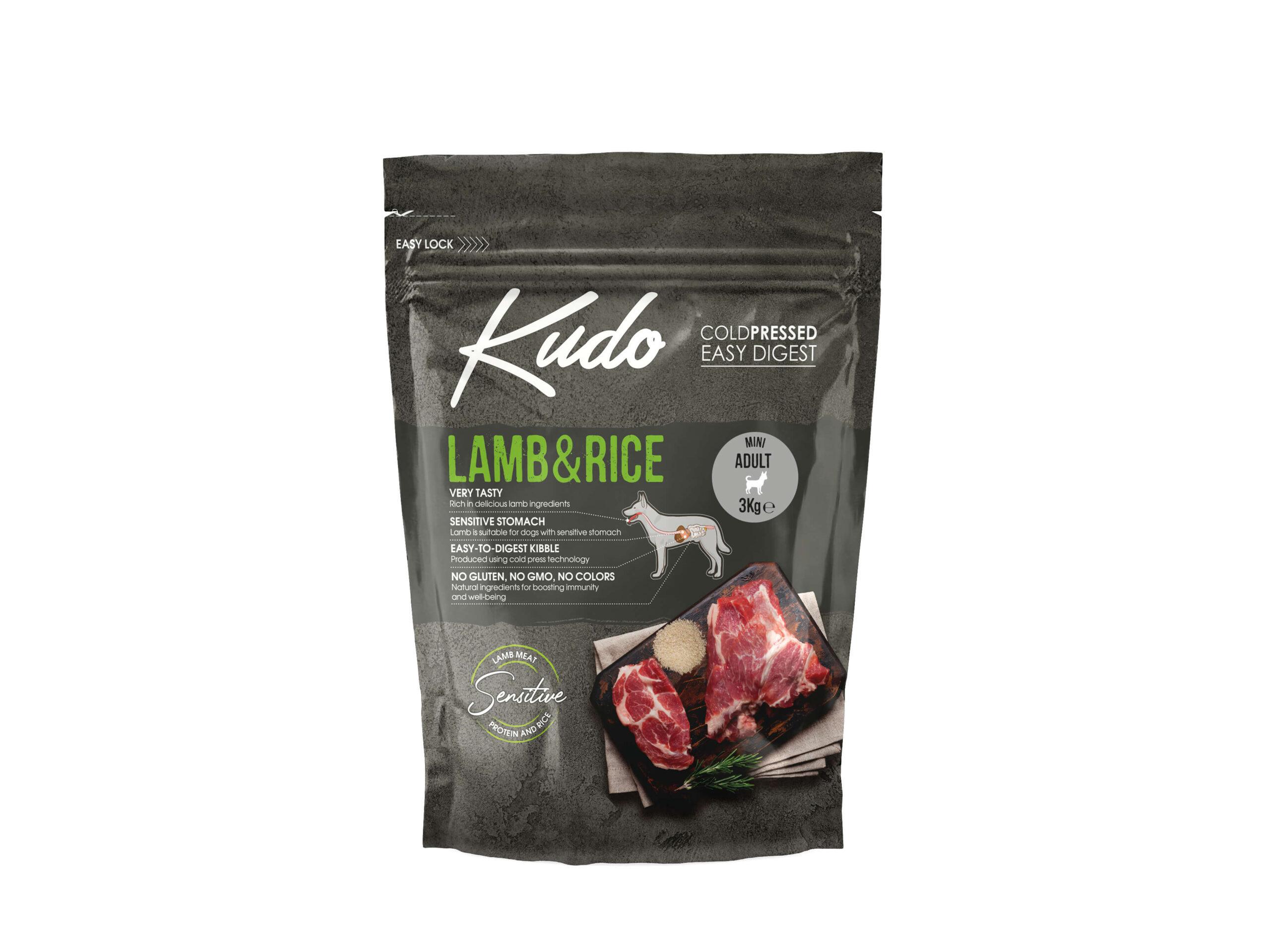 8606109019336.jpg Kudo Lamb & Rice Mini külmpressitud koeratoit 3kg - Image 1