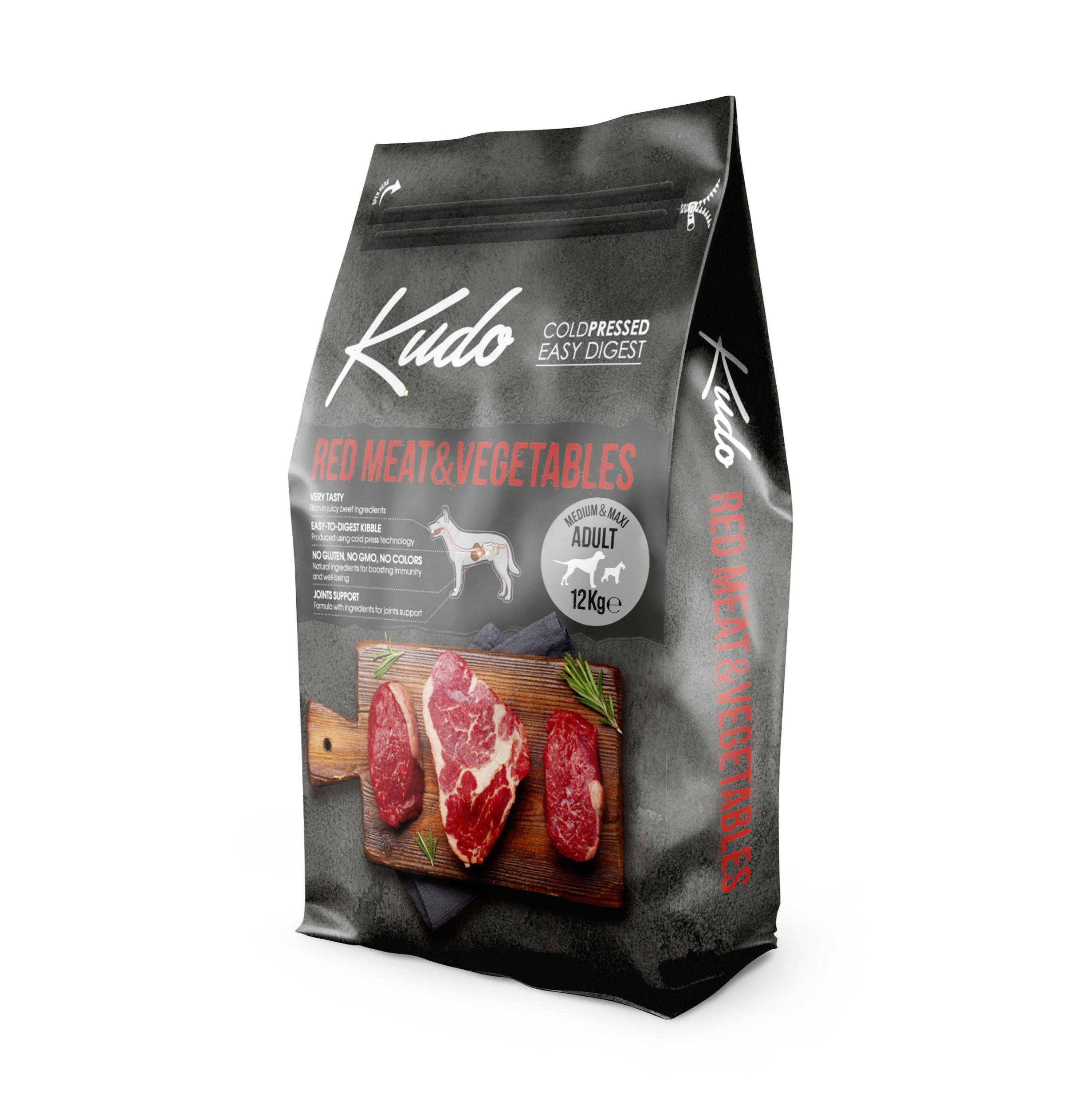 8606109019923.jpg Kudo Red Meat & Vegetables külmpressitud koeratoit 12kg - Image 1
