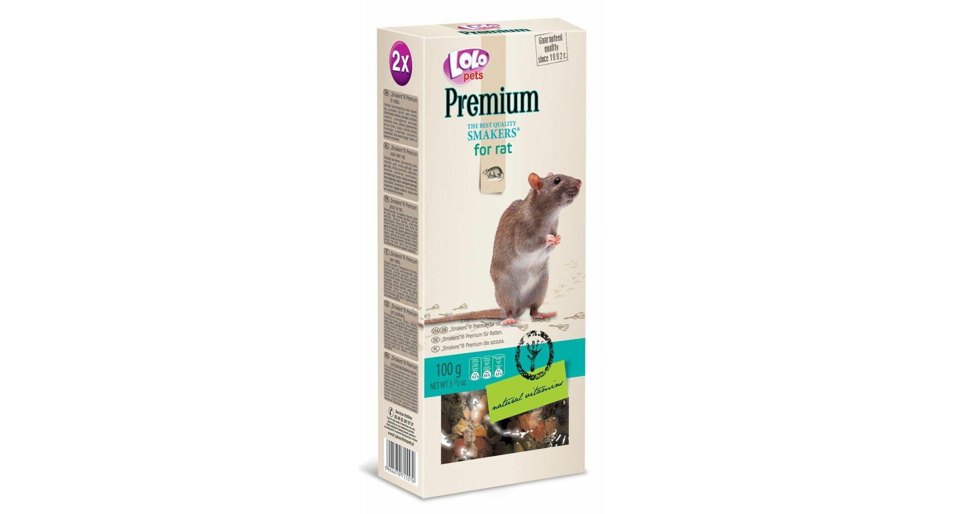 5904479715579.jpg LoLo Pets Premium närimispulgad rottidele 2tk 100g - Pilt 1