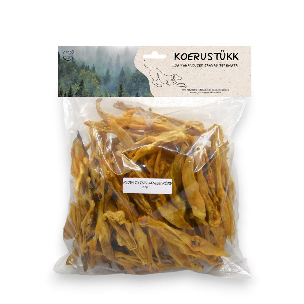 Koerustükk kuivatatud küüliku kõrvad koerale 1kg