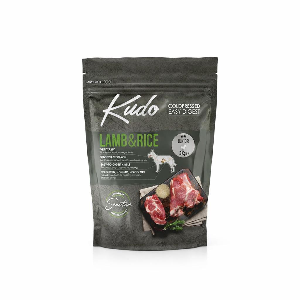 8606111116016.jpg Kudo Lamb & Rice Mini Junior külmpressitud koeratoit 3kg - Image 1