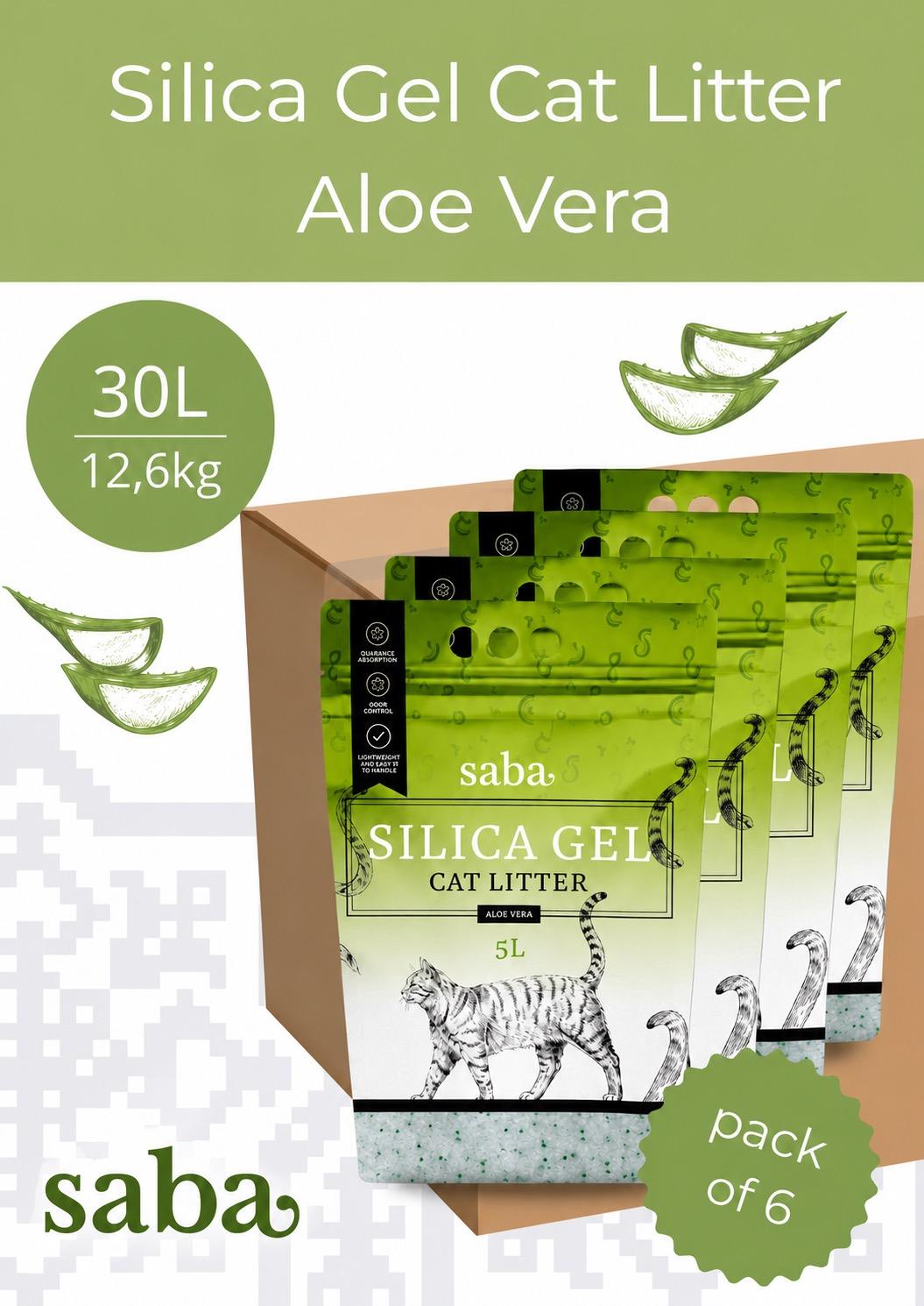 14745010489072.jpg SABA Aloe Vera lõhnaline silikageelist kassiliiv 30L - Pilt 1
