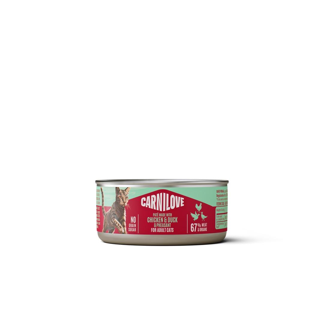 8595602582884.jpg Carnilove Chicken, Duck & Pheasant konserv kassidele 100g - Pilt 1