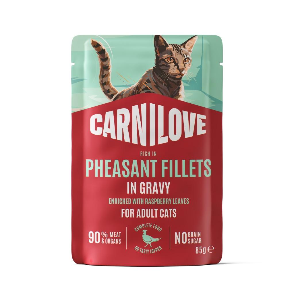 8595602584666.jpg Carnilove Pheasant Gravy with Raspberry Leaves märgtoit kassidele 85g - Pilt 1