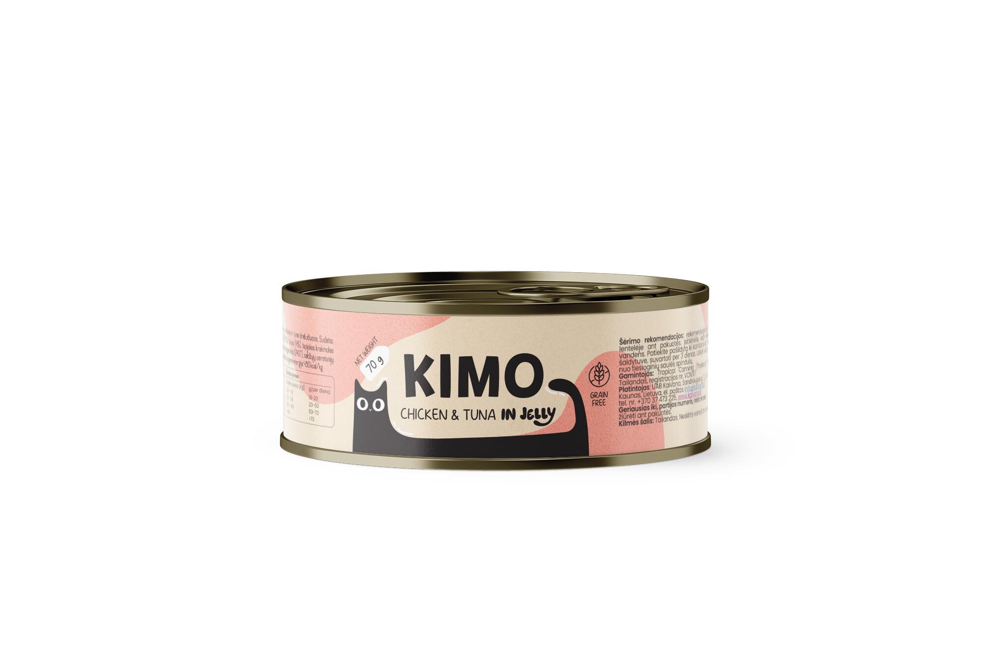 4779032180351.jpg Kimo Chicken & Tuna in Jelly konserv kassidele 70g - Pilt 1