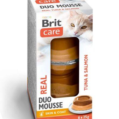 Brit Care Double Mousse Real Tuna & Salmon märgtoit kassidele 6x25g