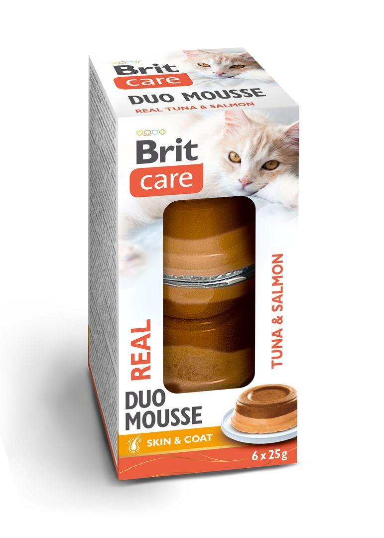 8595602579754.jpg Brit Care Double Mousse Real Tuna & Salmon märgtoit kassidele 6x25g - Pilt 1