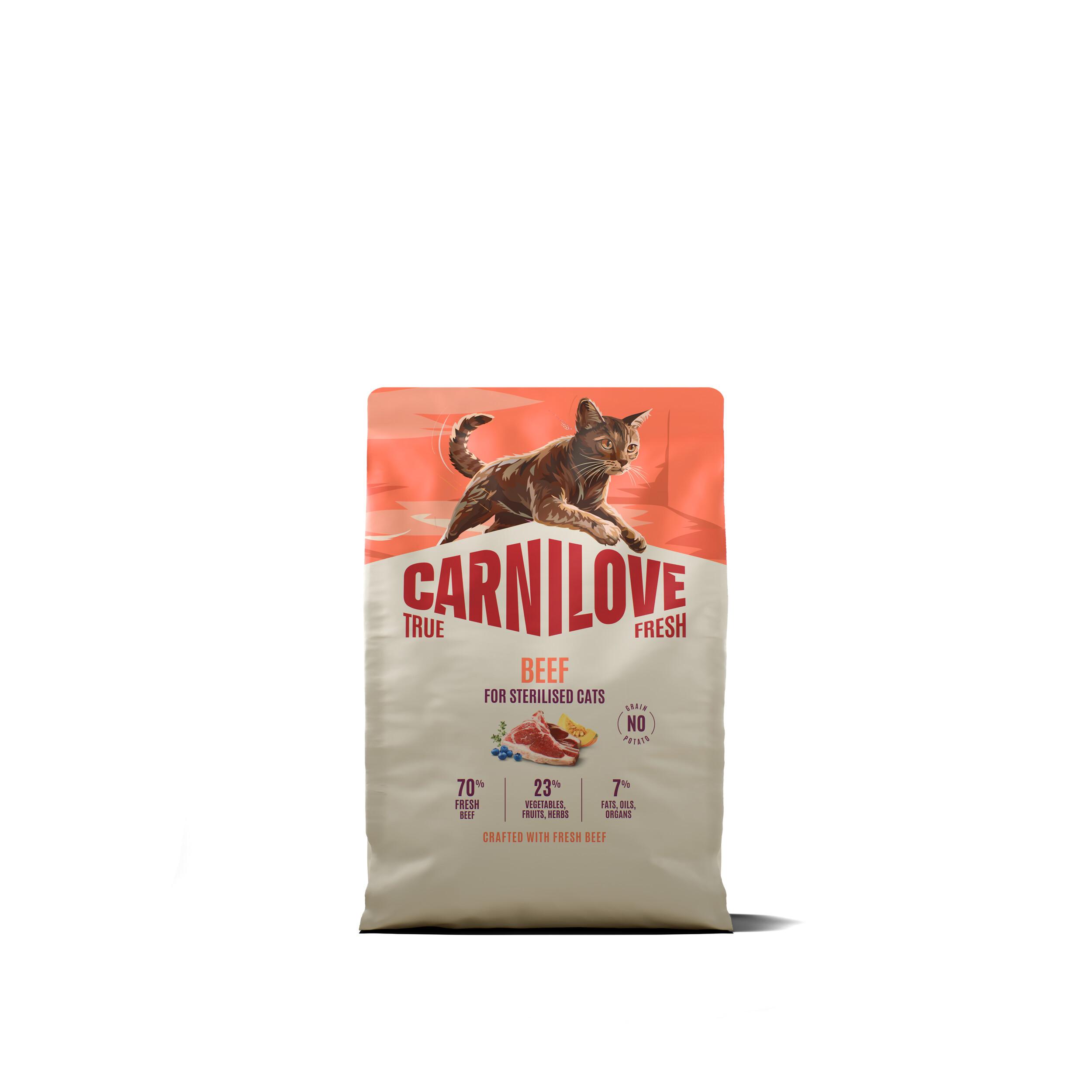 8595602582174.jpg Carnilove True Fresh Beef Adult Sterilised kassitoit 2kg - Pilt 1