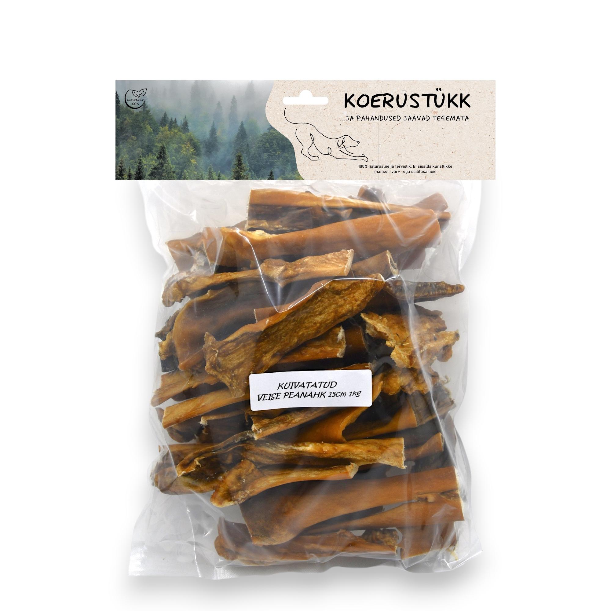 722777194842.jpg Koerustükk kuivatatud veise peanahk 15cm koerale 1kg - Pilt 1